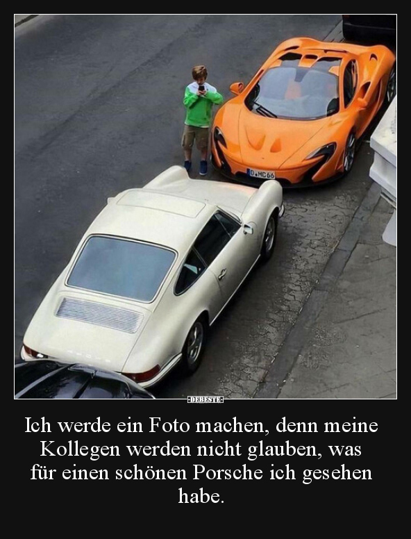 Ich werde ein Foto machen, denn meine Kollegen werden..