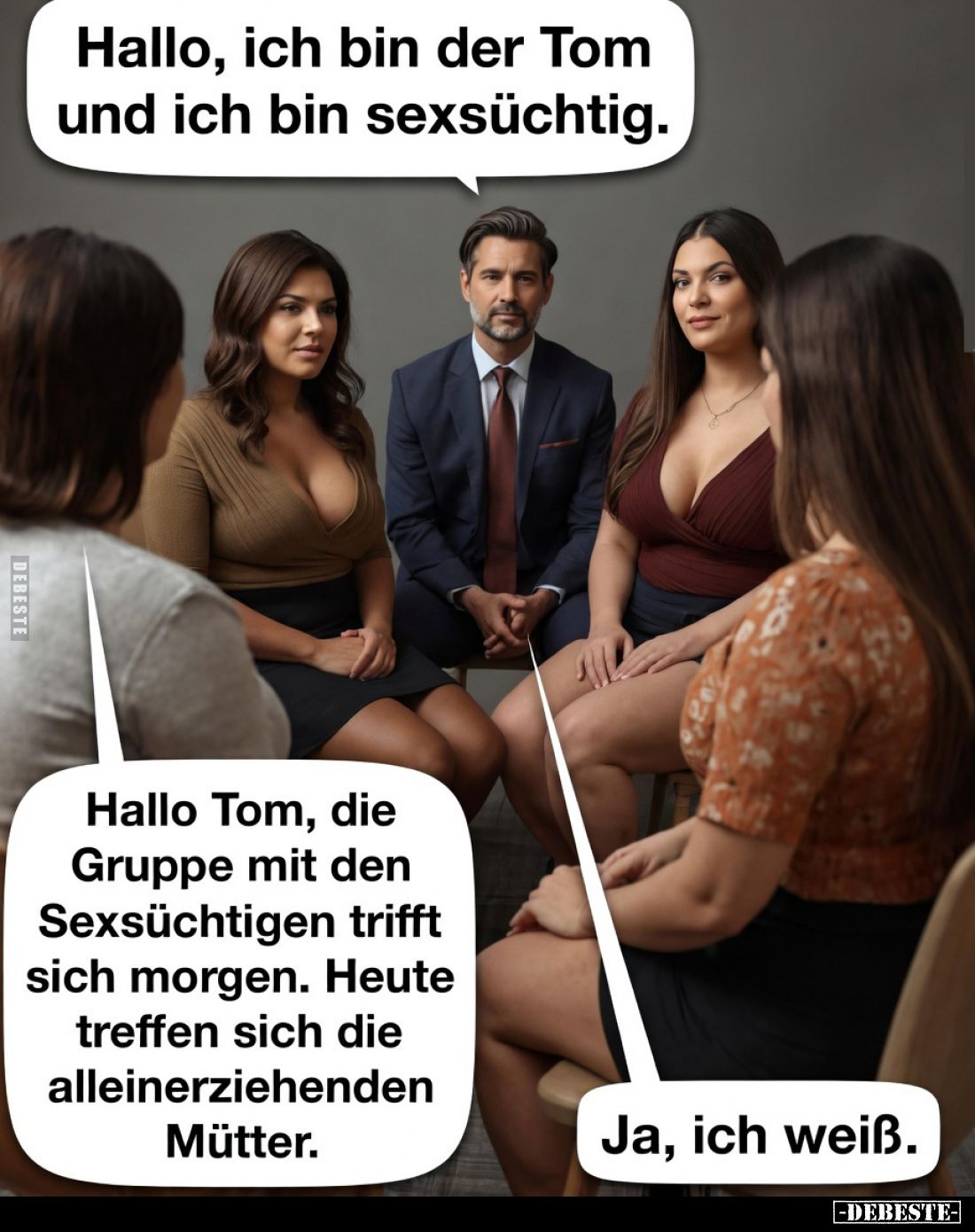 "Hallo, ich bin der Tom und ich bin s*exsüchtig." - Lustige Bilder | DEBESTE.de