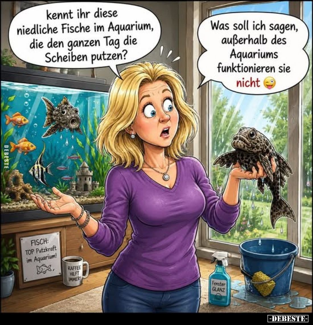 Kennt ihr diese niedliche Fische im Aquarium, die den ganzen Tag die Scheiben putzen?
Was soll ich sagen, außerhalb des Aqua...