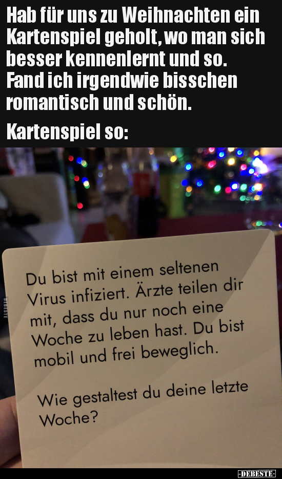 Hab für uns zu Weihnachten ein Kartenspiel geholt, wo man.. - Lustige Bilder | DEBESTE.de