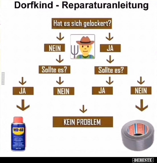 Dorfkind - Reparaturanleitung.. - Lustige Bilder | DEBESTE.de