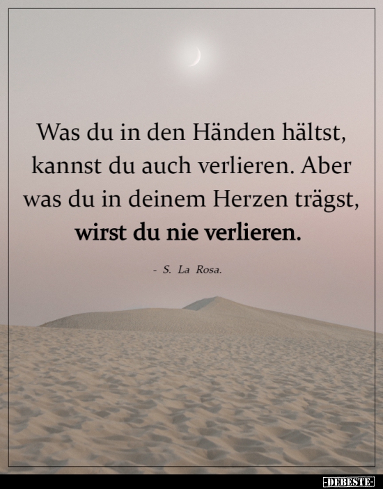 Was du in den Händen hältst, kannst du auch verlieren...