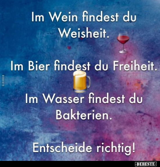 Im Wein findest du Weisheit. Im Bier findest du.. - Lustige Bilder | DEBESTE.de