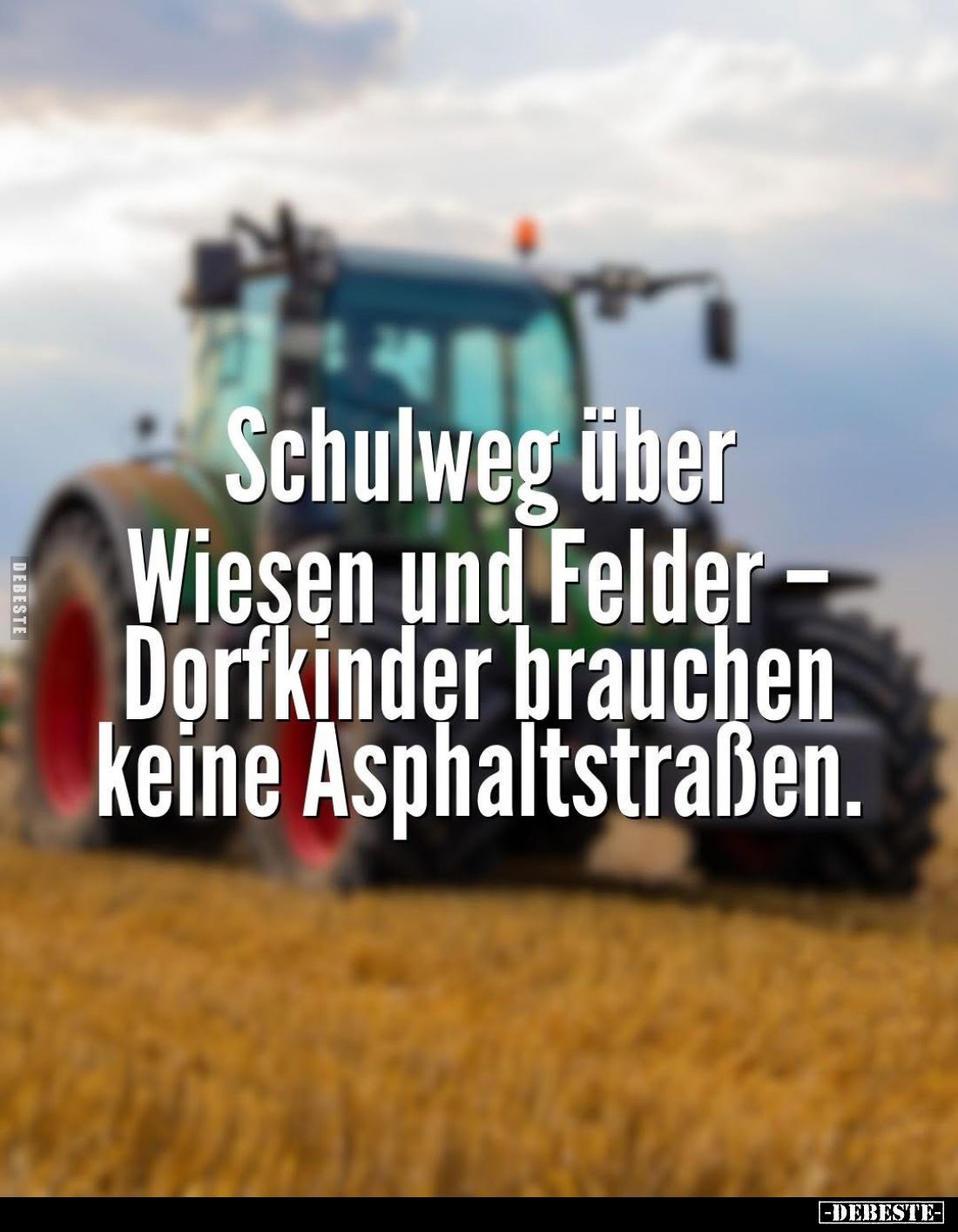 Schulweg über Wiesen und Felder - Dorfkinder brauchen keine Asphaltstraßen.