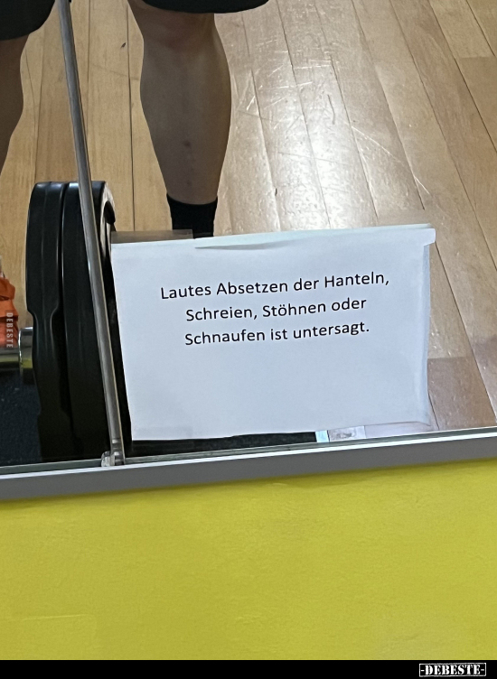 Lautes Absetzen der Hanteln.. - Lustige Bilder | DEBESTE.de