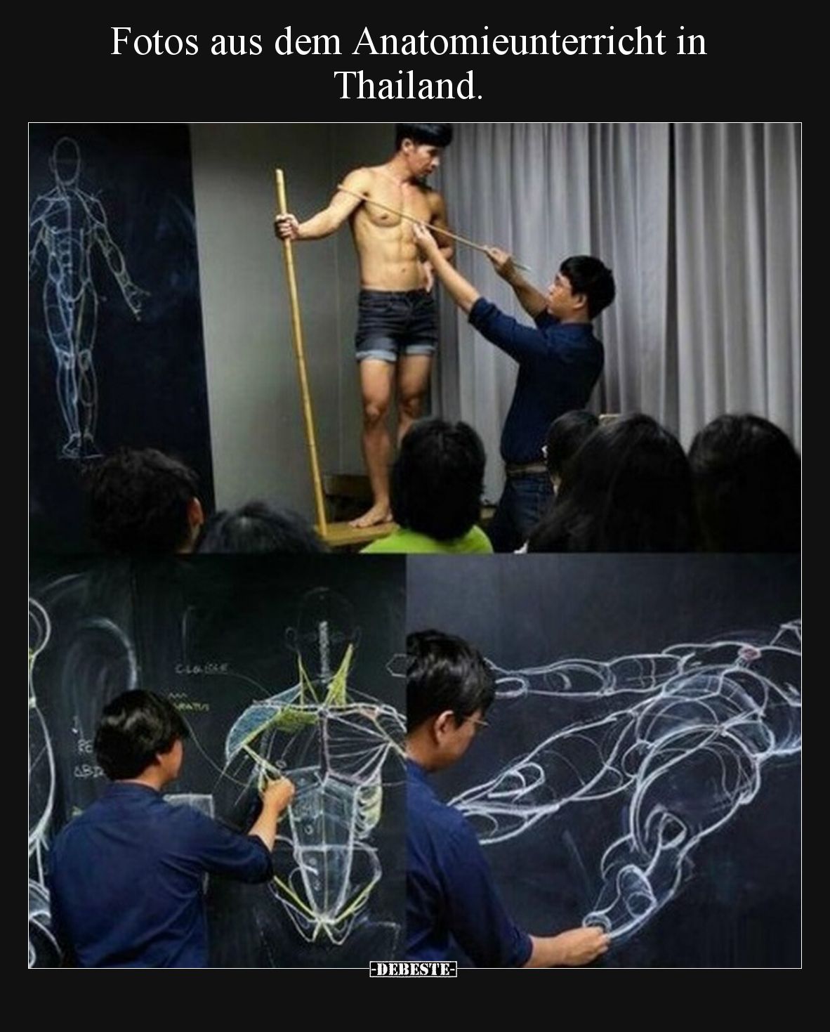Fotos aus dem Anatomieunterricht in Thailand.
