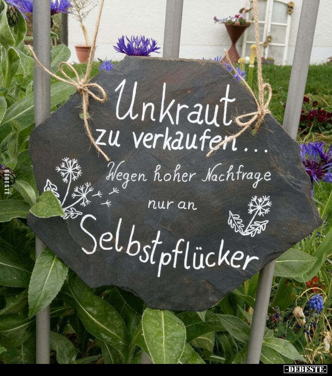 Unkraut zu verkaufen...
Wegen hoher Nachfrage nur an Selbstpflücker.