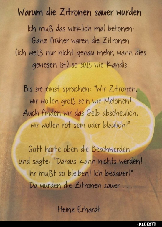 Warum die Zitronen sauer wurden.. - Lustige Bilder | DEBESTE.de