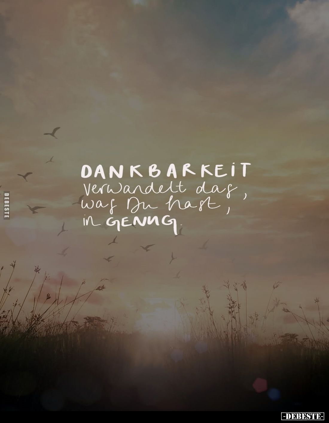 Dankbarkeit verwandelt das, was du hast, in Genug.