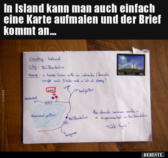 In Island kann man auch einfach eine Karte aufmalen und der.. - Lustige Bilder | DEBESTE.de