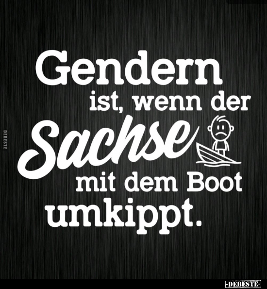 Gendern ist, wenn der Sachse mit dem Boot umkippt... - Lustige Bilder | DEBESTE.de