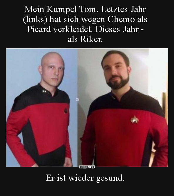 Mein Kumpel Tom. Letztes Jahr (links) hat sich wegen Chemo.. - Lustige Bilder | DEBESTE.de