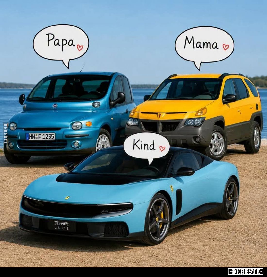 Papa, Mama und Kind.