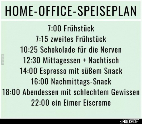 Home Office Speiseplan.. - Lustige Bilder | DEBESTE.de