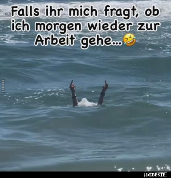 Falls ihr mich fragt, ob ich morgen wieder zur Arbeit.. - Lustige Bilder | DEBESTE.de