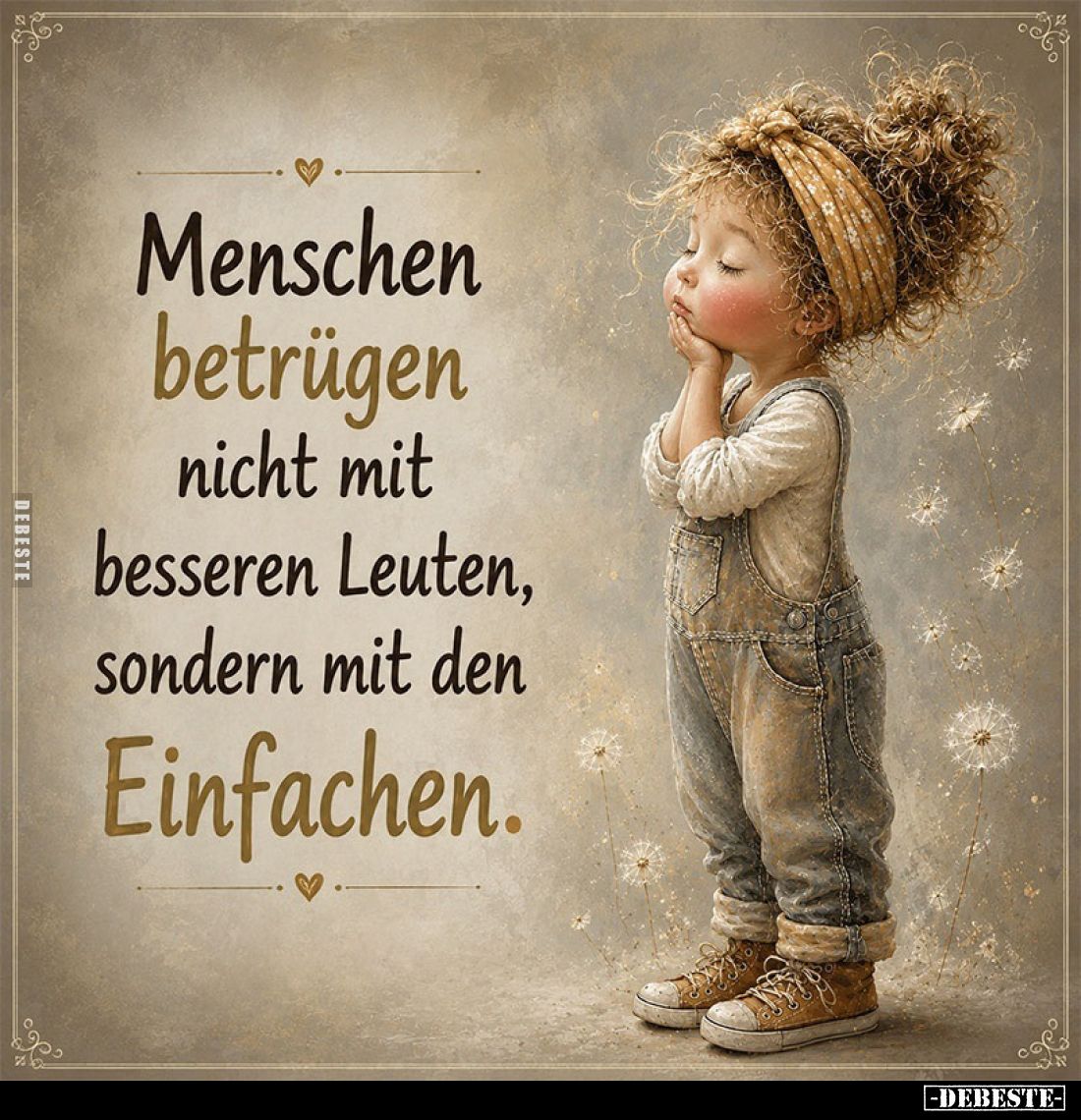 Menschen betrügen nicht mit besseren Leuten, sondern mit den Einfachen.