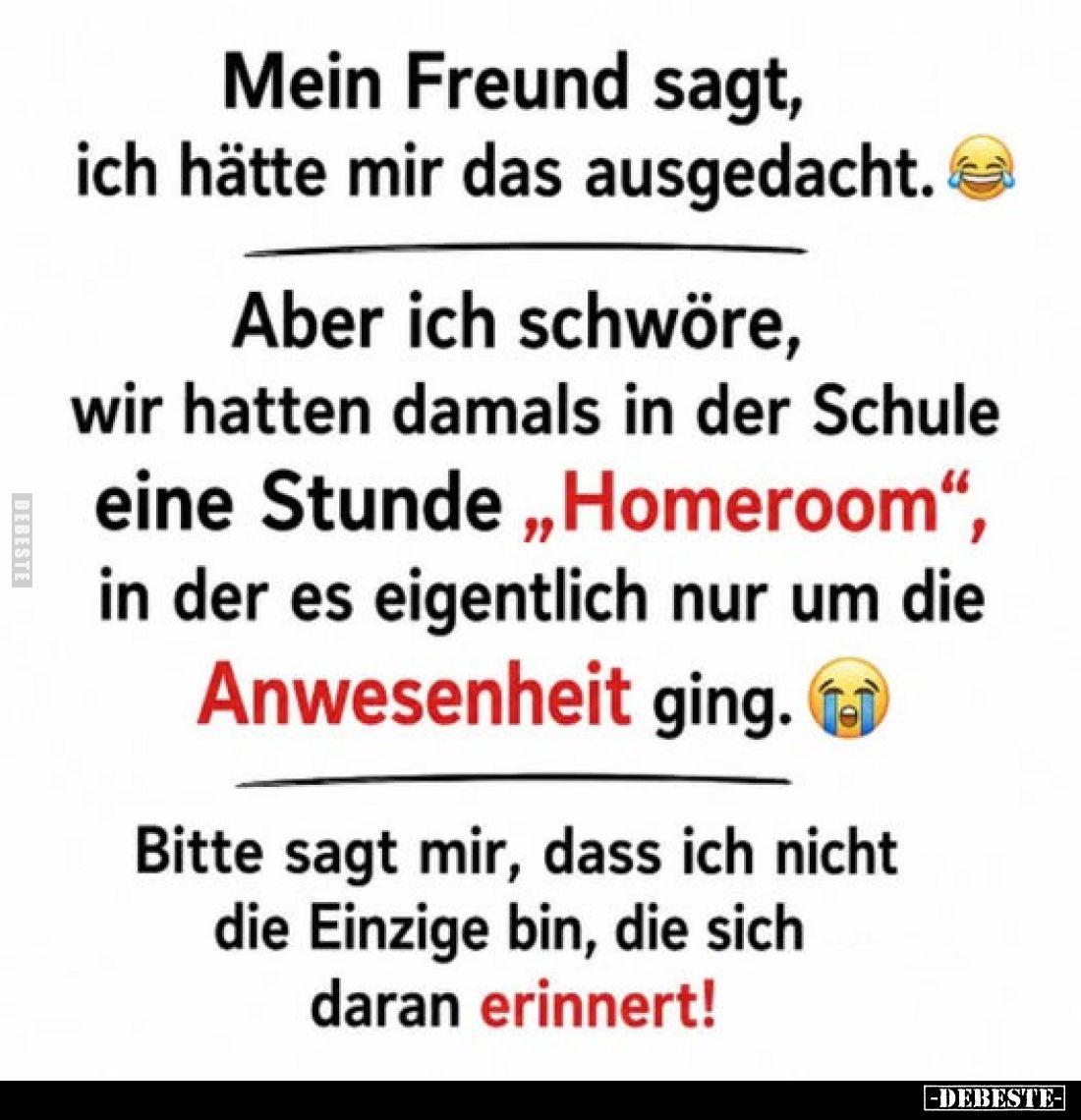 Mein Freund sagt, ich hätte mir das ausgedacht.
Aber ich schwöre, wir hatten damals in der Schule eine Stunde „Homeroom“, in...