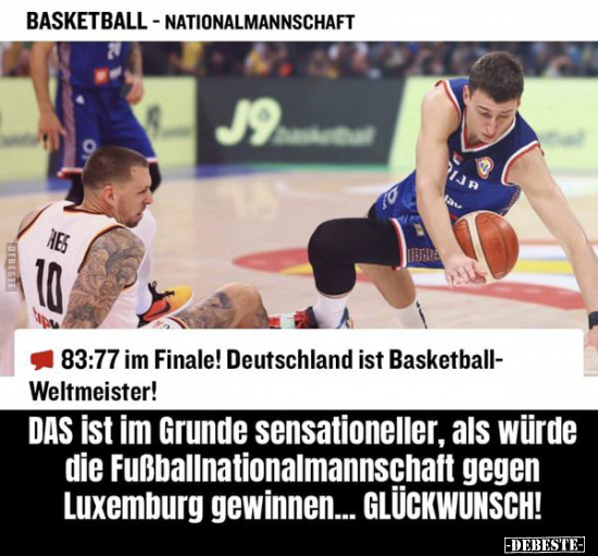 BASKETBALL-NATIONALMANNSCHAFT - 83:77 im Finale!.. - Lustige Bilder | DEBESTE.de