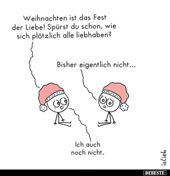 Weihnachten ist das Fest der Liebe! Spürst du schon, wie.. - Lustige Bilder | DEBESTE.de