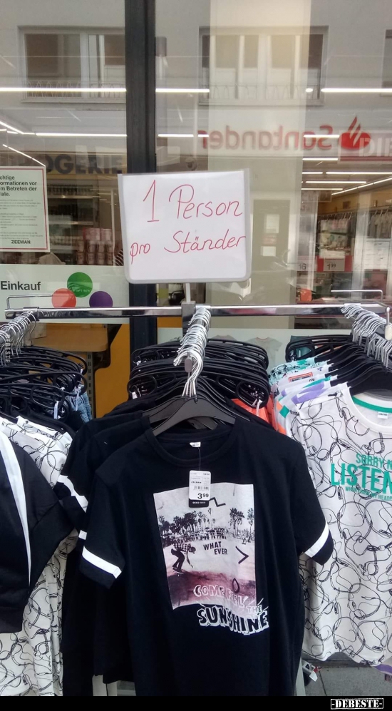 1 Person pro Ständer..