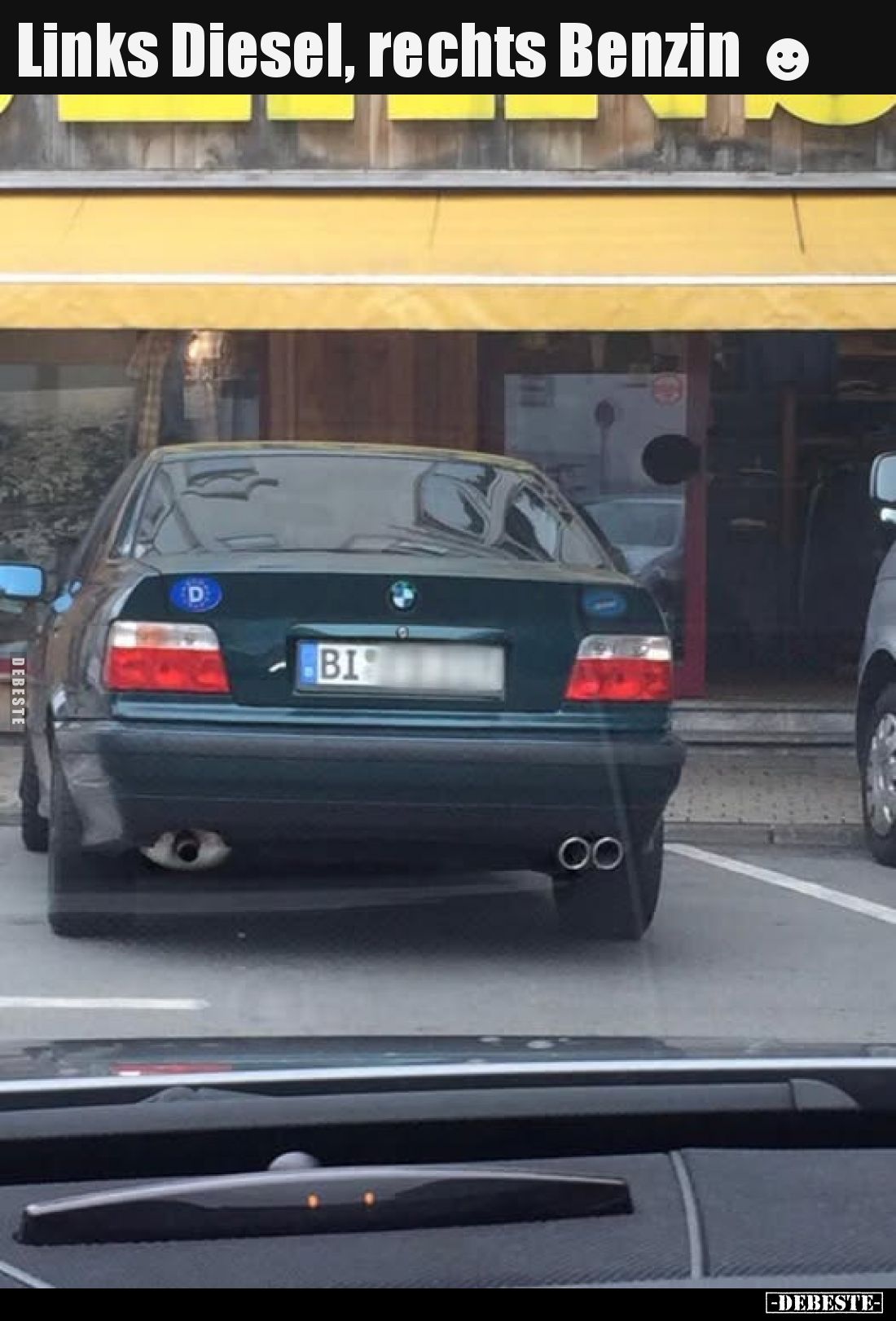 Links Diesel, rechts Benzin.