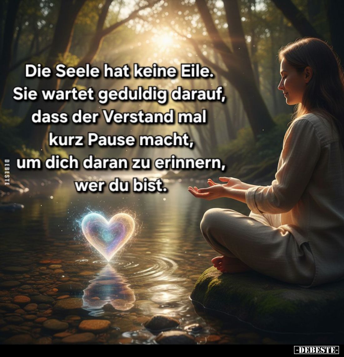 Die Seele hat keine Eile. Sie wartet geduldig darauf, dass der Verstand mal kurz Pause macht, um dich daran zu erinnern, wer ...