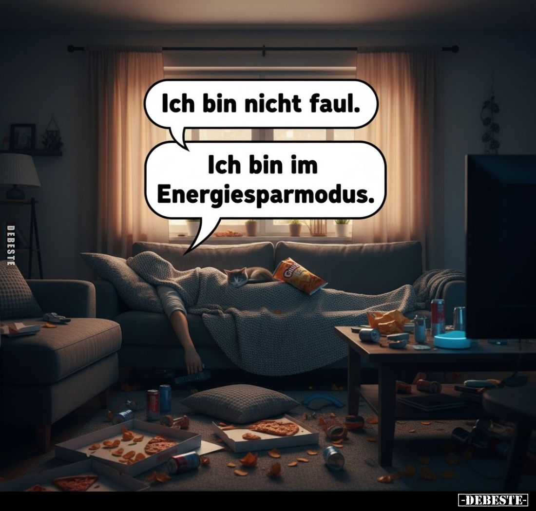 Ich bin nicht faul.
Ich bin im Energiesparmodus.
