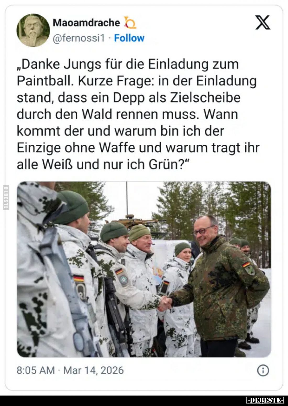 "Danke Jungs für die Einladung zum Paintball. Kurze Frage.." - Lustige Bilder | DEBESTE.de