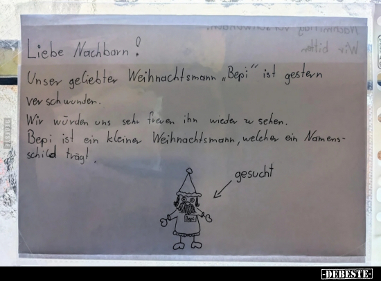 Liebe Nachbarn! Unser geliebter Weihnachtsmann.. - Lustige Bilder | DEBESTE.de