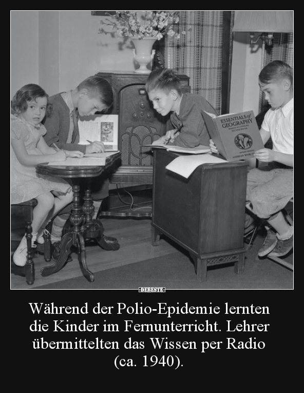 Während der Polio-Epidemie lernten die Kinder im..