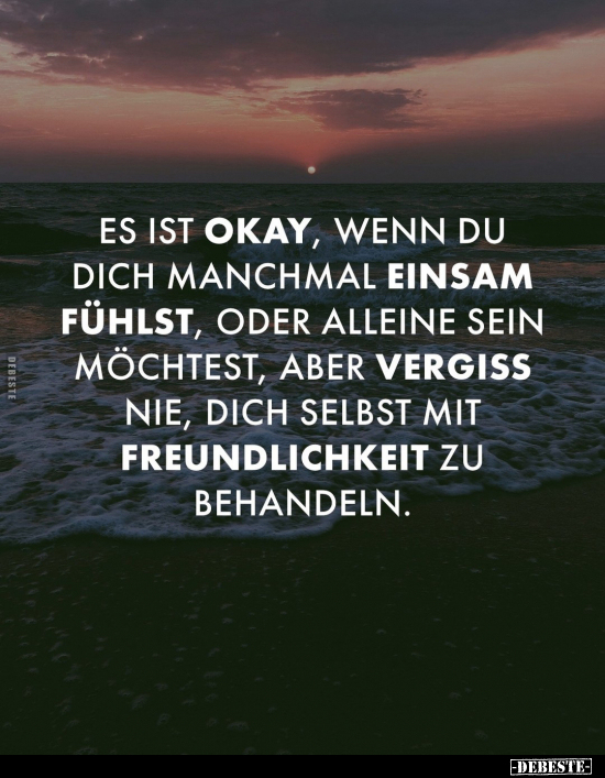 Es ist okay, wenn du dich manchmal einsam fühlst.. - Lustige Bilder | DEBESTE.de