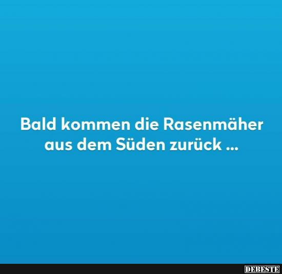 Bald kommen die Rasenmäher aus dem Süden zurück..