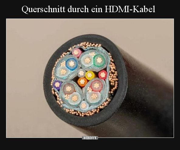 Querschnitt durch ein HDMI-Kabel.. - Lustige Bilder | DEBESTE.de