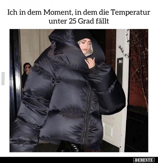 Ich in dem Moment, in dem die Temperatur unter.. - Lustige Bilder | DEBESTE.de
