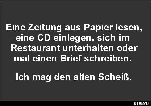 Eine Zeitung aus Papier lesen, eine CD einlegen.. - Lustige Bilder | DEBESTE.de