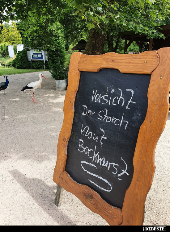 Vorsicht der Storch klaut Bockwurst... - Lustige Bilder | DEBESTE.de