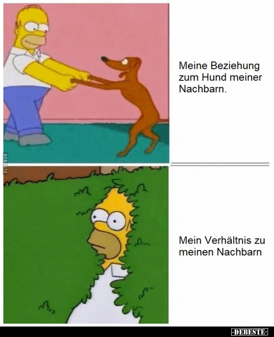 Meine Beziehung zum Hund meiner Nachbarn. / Mein Verhältnis zu meinen Nachbarn