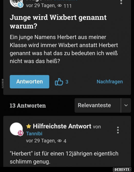 Junge wird Wixbert genannt warum?.. - Lustige Bilder | DEBESTE.de