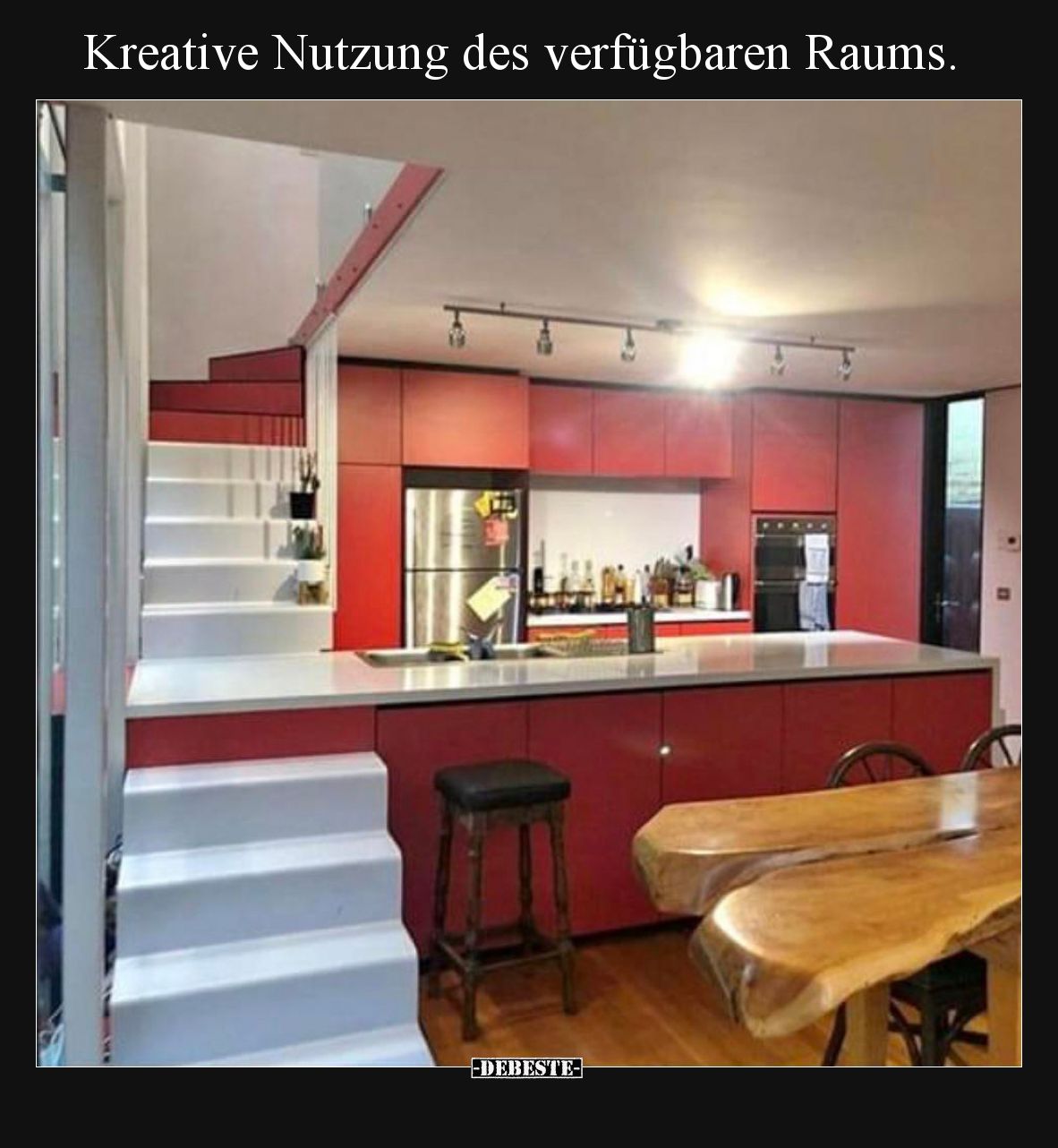 Kreative Nutzung des verfügbaren Raums.