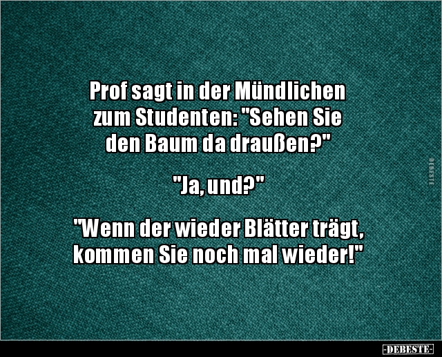 Prof sagt in der Mündlichen zum Studenten: "Sehen Sie.." - Lustige Bilder | DEBESTE.de