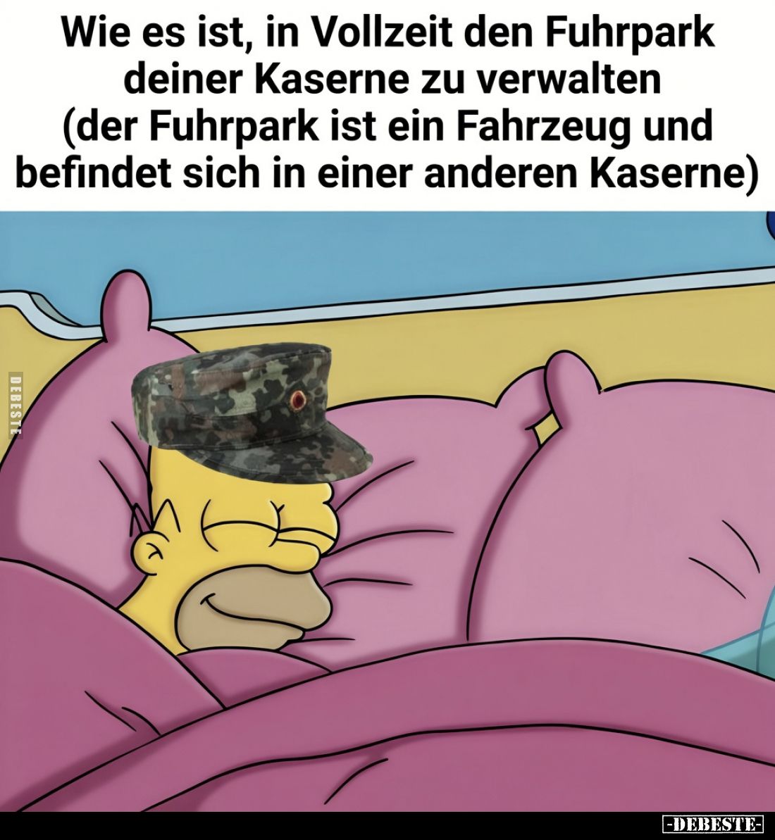 Wie es ist, in Vollzeit den Fuhrpark deiner Kaserne zu verwalten
(der Fuhrpark ist ein Fahrzeug und befindet sich in einer a...