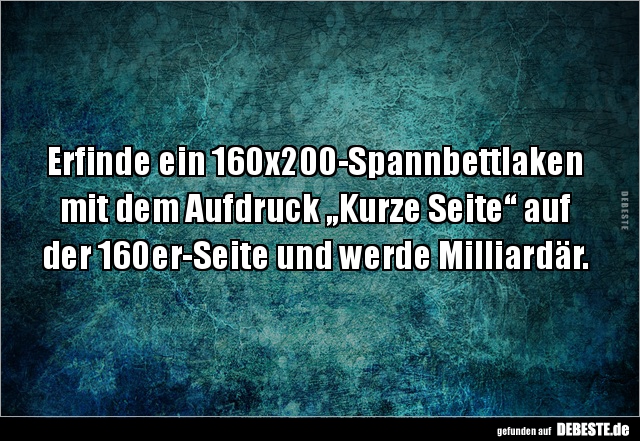 Erfinde ein 160x200-Spannbettlaken mit dem Aufdruck... - Lustige Bilder | DEBESTE.de