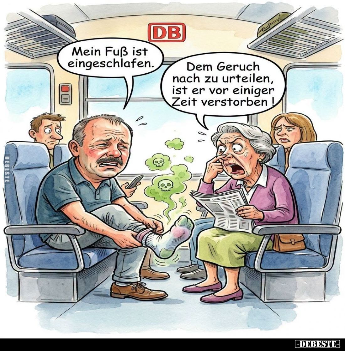 Mein Fuß ist eingeschlafen.
Dem Geruch nach zu urteilen, ist er vor einiger Zeit verstorben!