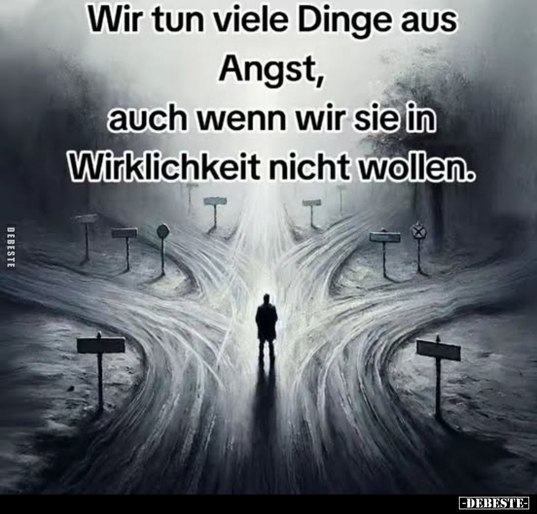 Wir tun viele Dinge aus Angst, auch wenn wir sie in Wirklichkeit.. - Lustige Bilder | DEBESTE.de