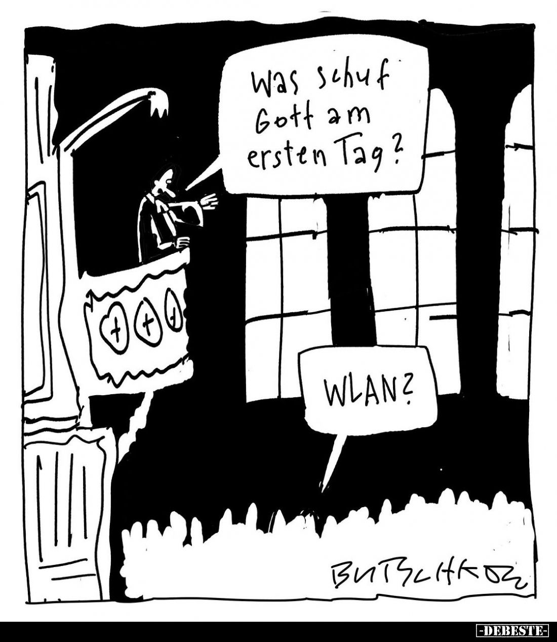 was schuf Gott am ersten Tag?
-
WLAN?