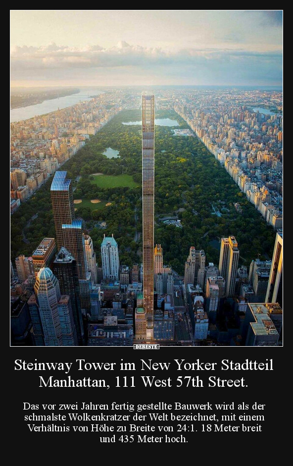 Steinway Tower im New Yorker Stadtteil Manhattan, 111 West.. - Lustige Bilder | DEBESTE.de