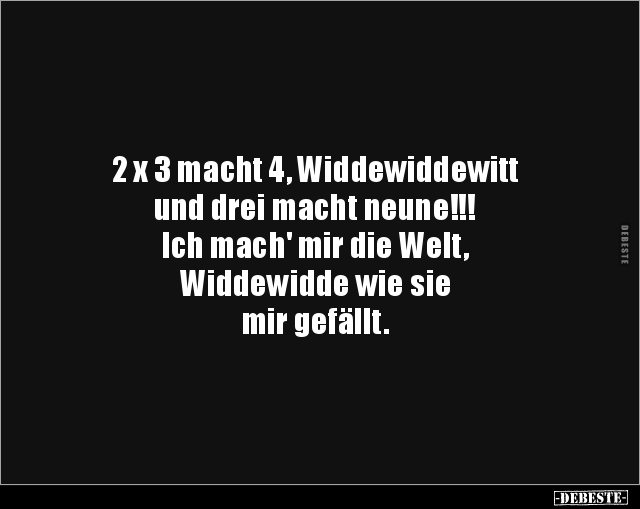 2 x 3 macht 4, Widdewiddewitt und drei macht neune!!!.. - Lustige Bilder | DEBESTE.de