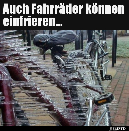 Auch Fahrräder können einfrieren... - Lustige Bilder | DEBESTE.de