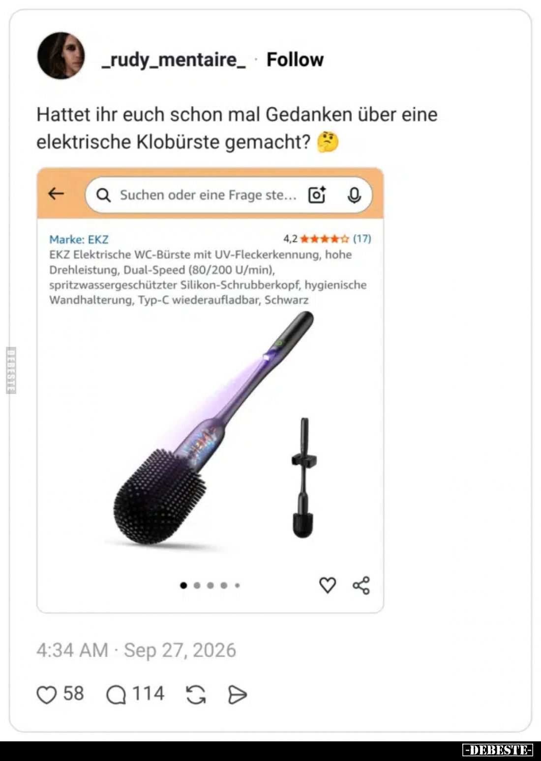 Hattet ihr euch schon mal Gedanken über eine elektrische Klobürste gemacht?