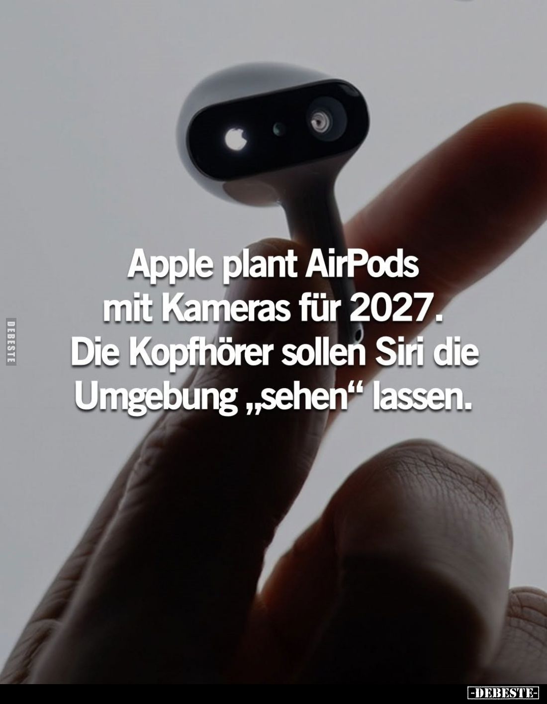 Apple plant AirPods mit Kameras für 2027. Die Kopfhörer sollen Siri die Umgebung "sehen" lassen.